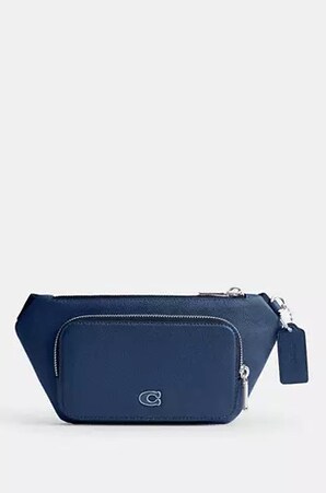 Belt Bag With Signature Canvas Interior Detail in blue & red