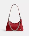 Juliet Shoulder Bag 25 in red, brass/chalk & black